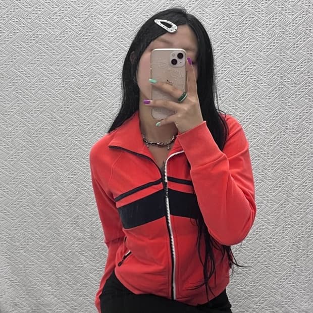 아디다스 희귀 레트로 더블컬러로고 벨벳 집업 M C07136