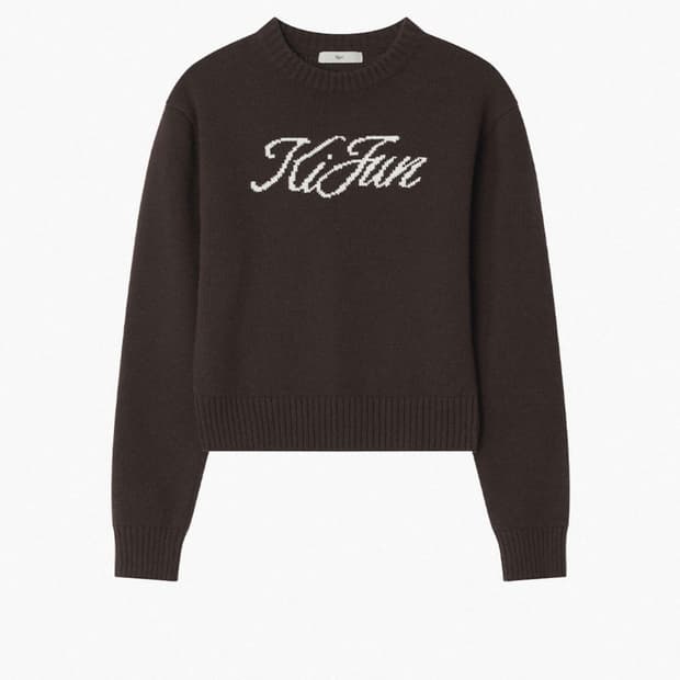 (새상품) kijun 기준 시그니처 로고 니트 브라운 S