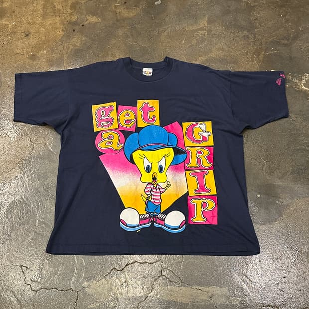 90s 50/50 made in USA 루니툰 트위티 반팔티 3XL