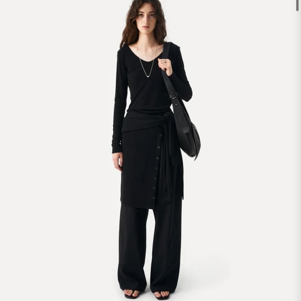 LABEL 라벨아카이브 Liora Knot skirt black