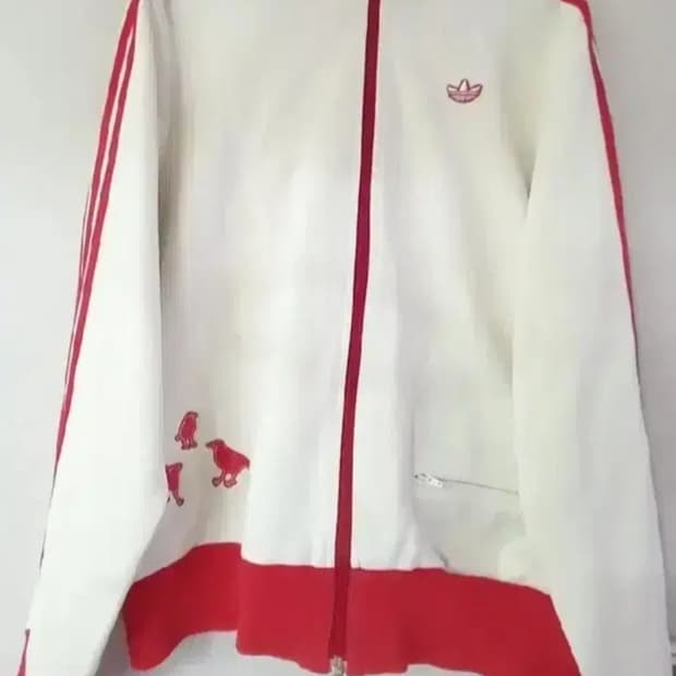 아디다스 도쿄 흰빨 화이트 저지 져지집업 95/M