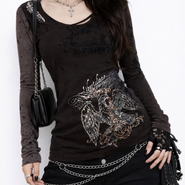 00s 리버탈리아 딱붙 브라운 후드