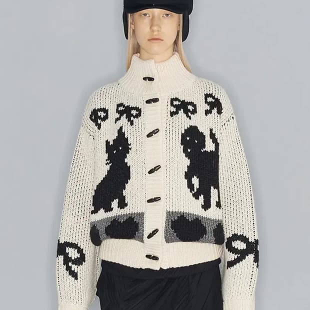 Openyy 오픈와이와이 코위찬 니트 가디건 자카드 집업 L사이즈