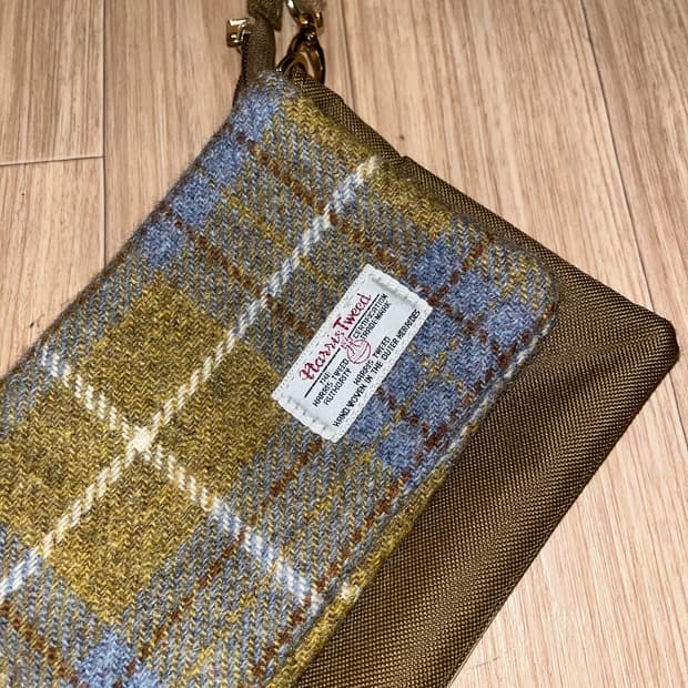 Harris Tweed 헤리스트위드 그린 체크 패턴 빈티지 크로스백 가방
