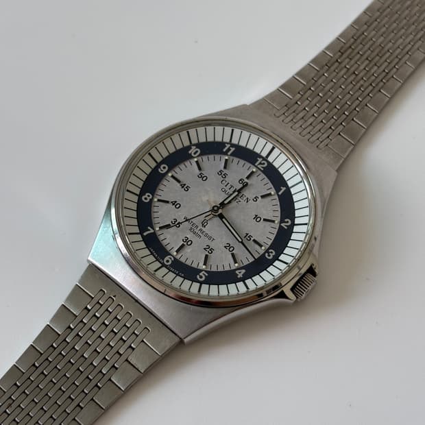 1980s CQ White Dial Silver Quartz