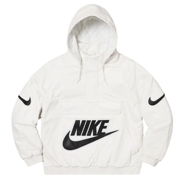 [L] 슈프림 x 나이키 레더 아노락 화이트 - 19FW 슈프림 아노락