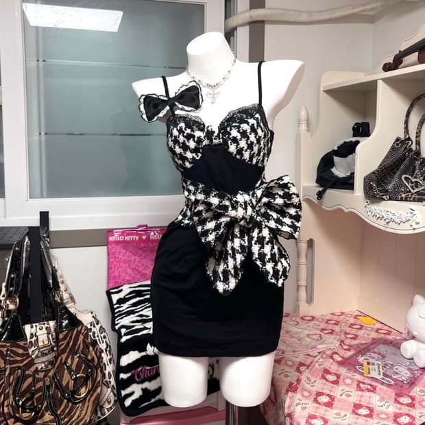 MA*RS 하운드투스 리본 원피스 오네갸루 시로키티 일본빈티지