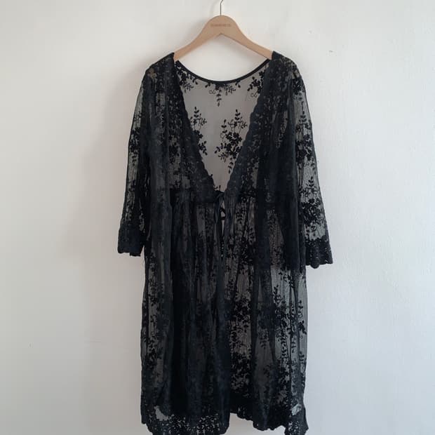 See through lace cardigan