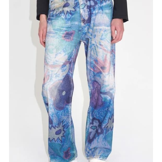 [29] 아워레가시 초크 플러워 데님 팬츠