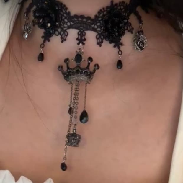 블랙 레이스 초커 판매