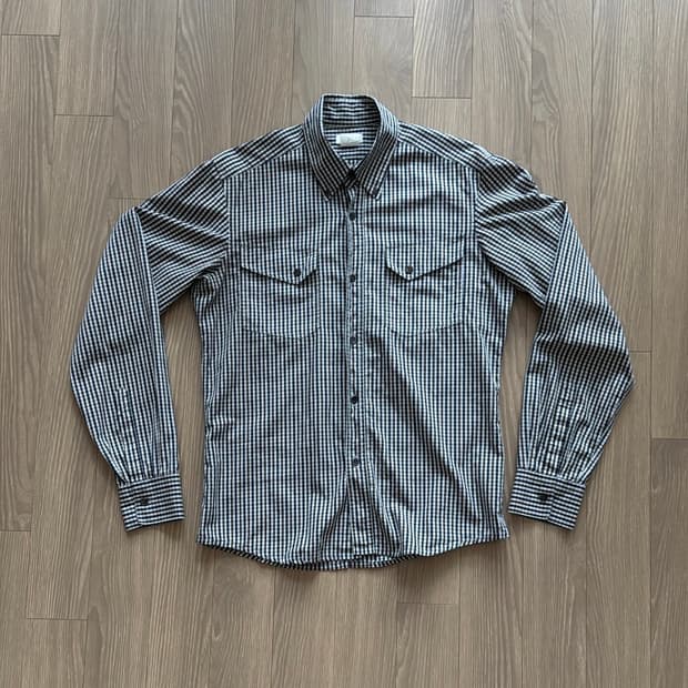 드리스반노튼 깅엄 투포켓 셔츠