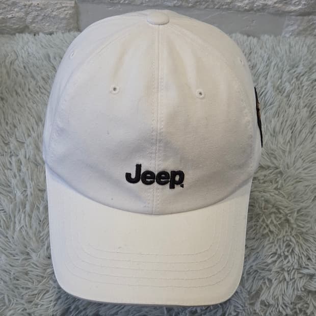 L8-5:지프 화이트 로고 볼캡 F(약 55~59cm 조절 가능)