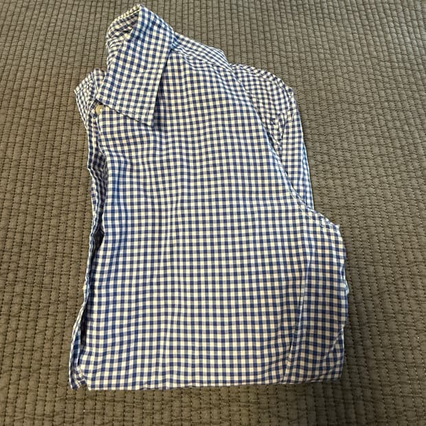 무인양품 블루체크 반팔셔츠 M