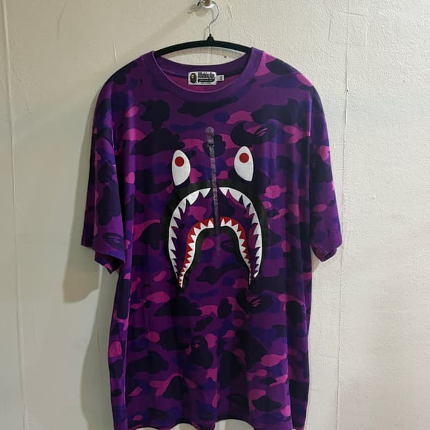 BAPE 카모 샤크 티셔츠 2XL