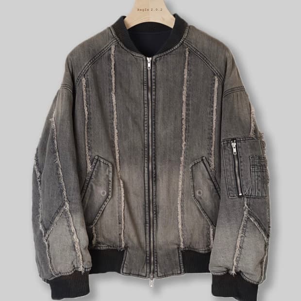 비긴202 빈티지 데님 MA-1  [Bleached Black]