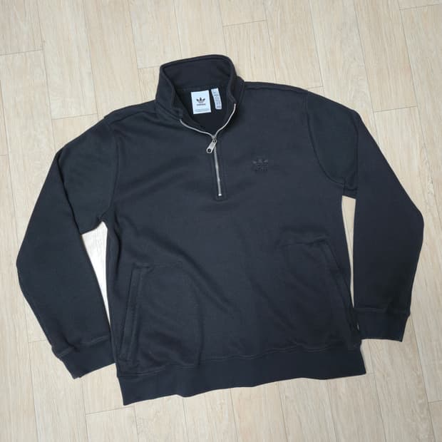 아디다스 와플 하프 집업 블랙 XL