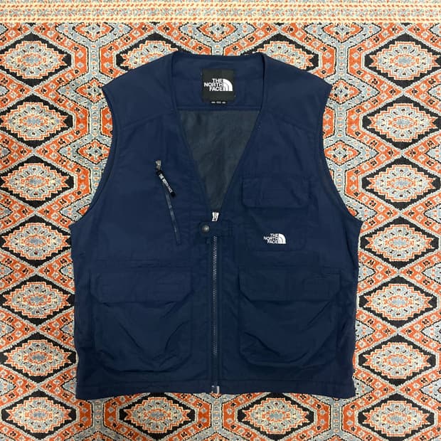 노스페이스 네이비 포켓 피싱 조끼 남성100