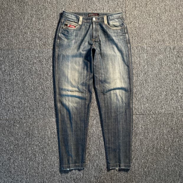 후부 빈티지 워싱 데님 팬츠