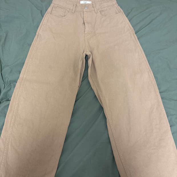 제로 와이드 베이지팬츠