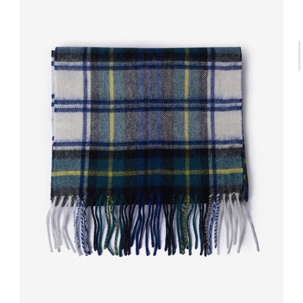 바버 타탄체크 스카프 울 캐시미어 혼방