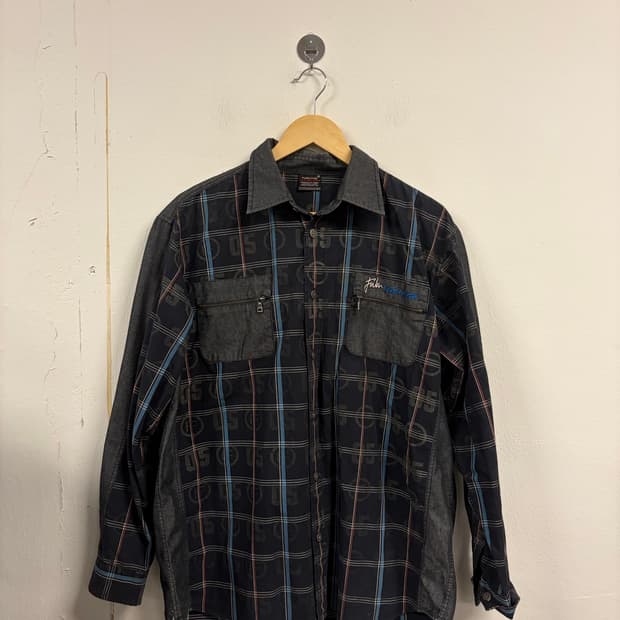L) FUBU 데님 콤비 모노그램 긴팔 셔츠 T417