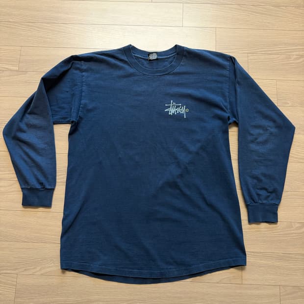 80s 스투시 딥네이비 롱슬리브 숀스투시 usa made