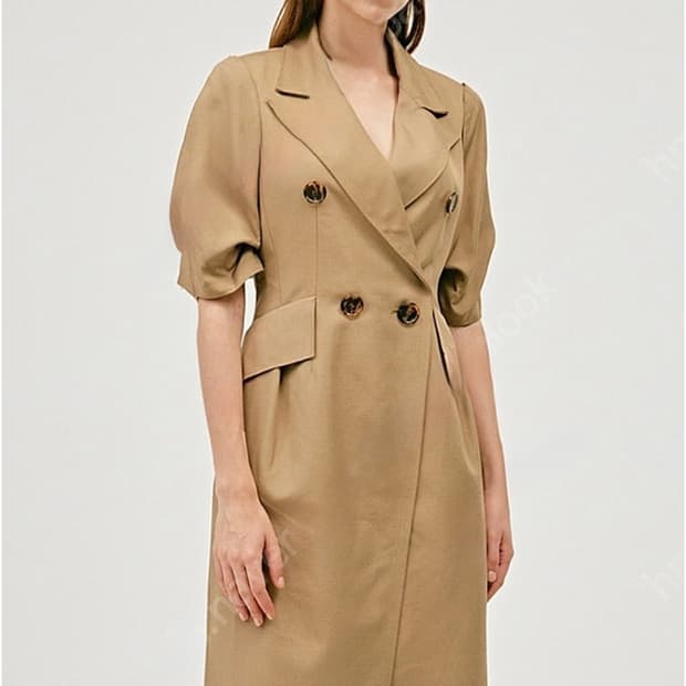 타임 시그니쳐 더블버튼 트렌치 원피스