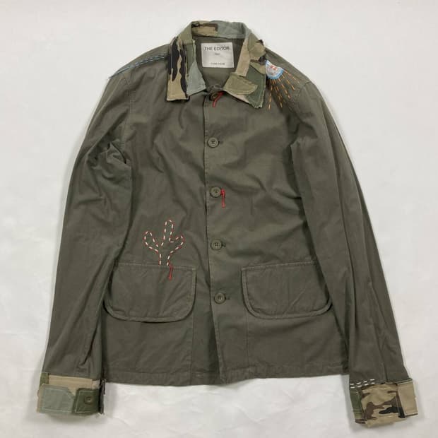 italy label ebroidered camo shirt