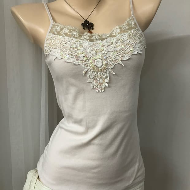 white fairy lace detail sleeveless