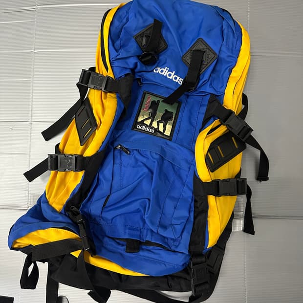 아디다스 올드스쿨 백팩 가방 블루 옐로우