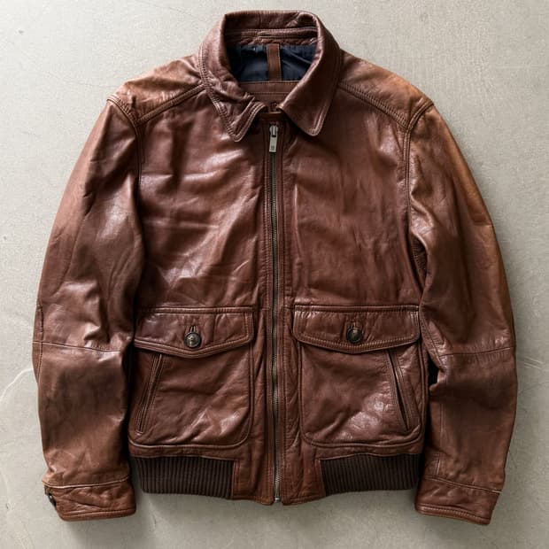 Massimo Dutti Cowhide Bomber Jacket