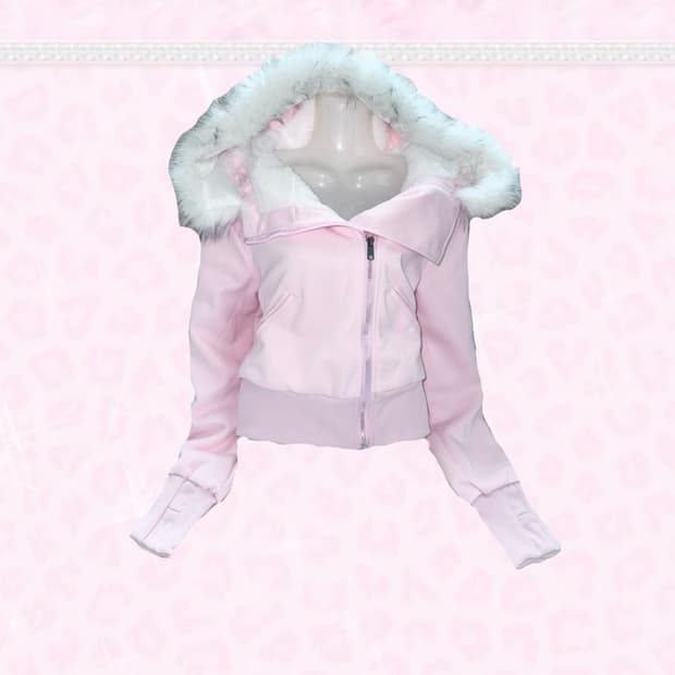 갸루핑크후드아우터