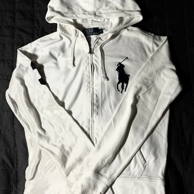 폴로 빅포니 3 화이트 후드집업 S polo big pony