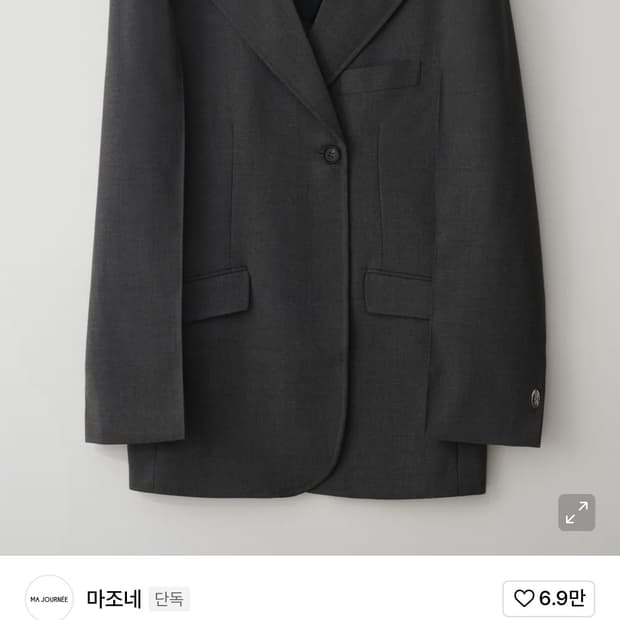 마조네 보이프렌드 더블 버튼 자켓 멜란지 그레이 M