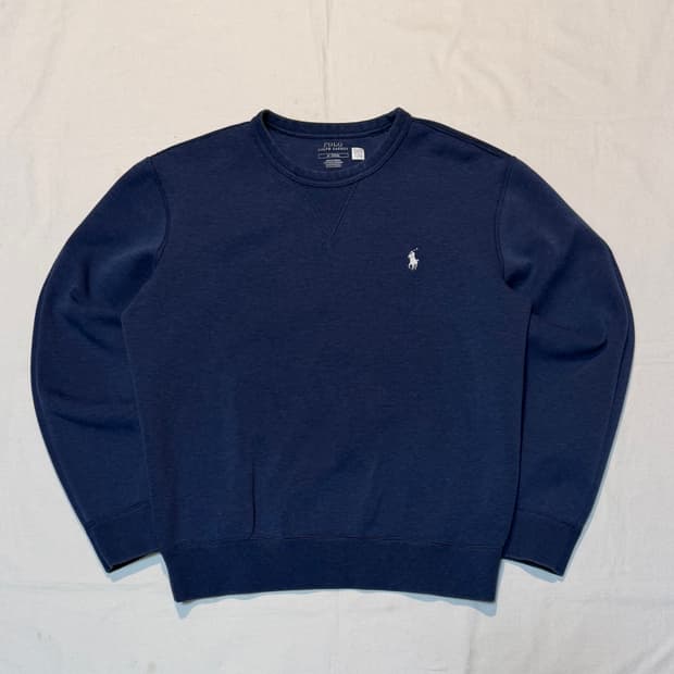큐알) 폴로 랄프로렌 맨투맨 스웻셔츠 워시드 블루