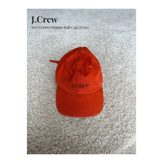 90s J.Crew 오렌지 볼캡 (Free)