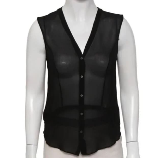 헬무트랭 ghost silk sheer sleeveless 