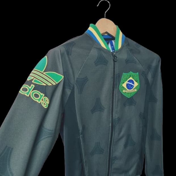 남성 아디다스 OG 불꽃 브라질 트랙탑 져지 저지 집업 트레이닝복