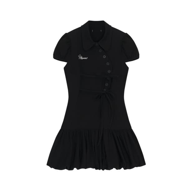 카시코 원피스 Puff Preppy Mini Dress Black S