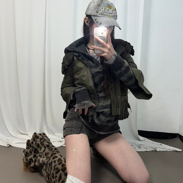 Khaki Y2K set up (set 할인가)