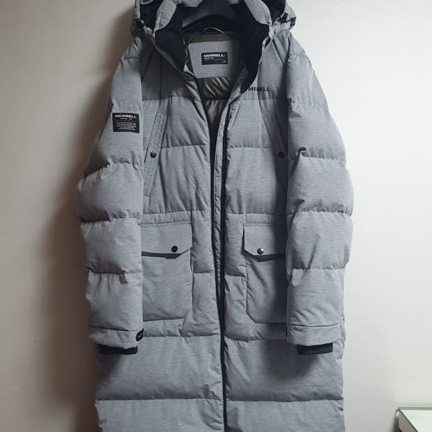 머렐 롱패딩 구스 다운 벤치파카 그레이 110