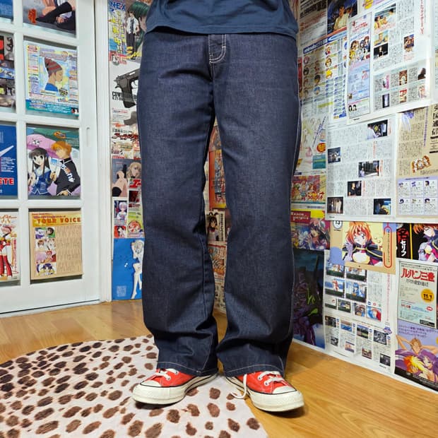 캘빈 클라인 스트레이트 생지 데님 팬츠