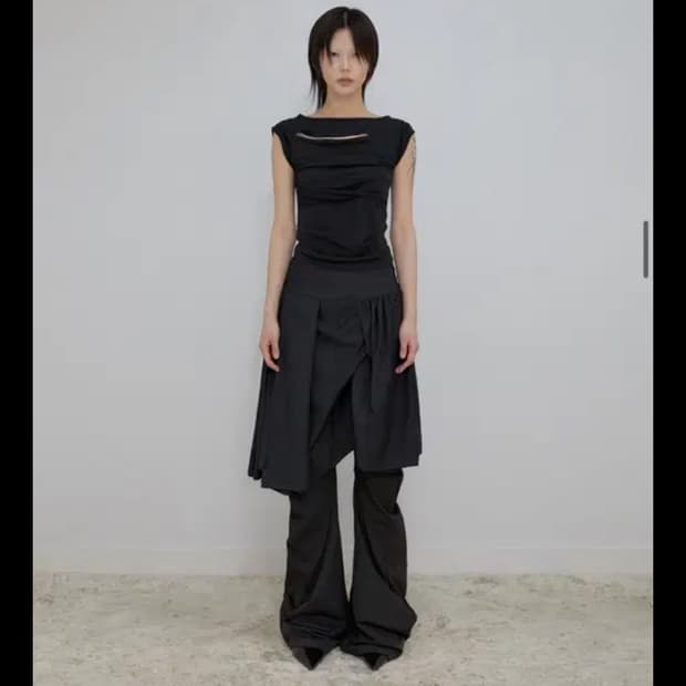 (팬츠+스커트) 플레어업 Asymmetrical Draped 드레이프