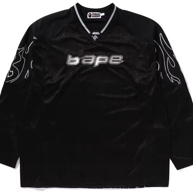 베이프 플레임 풋볼 져지 s