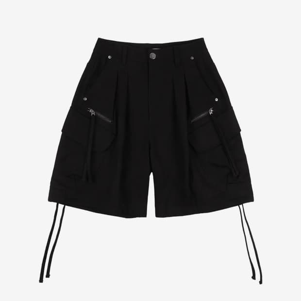 팬시클럽 카고 레터링 버뮤다 팬츠 (BLACK) F25QD889