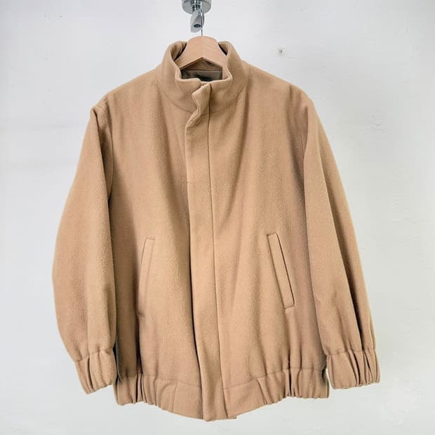 언더커버 수 카멜 브라운 니팅 레이어 투웨이 울 자켓