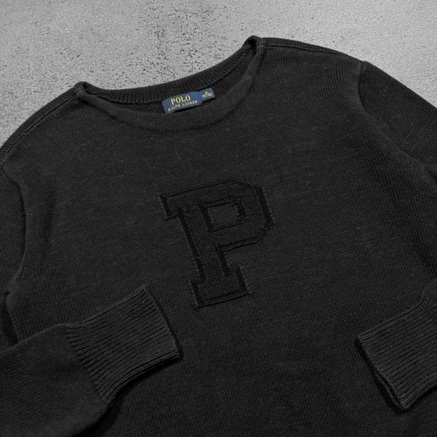 폴로 랄프로렌 P로고 보트넥 니트