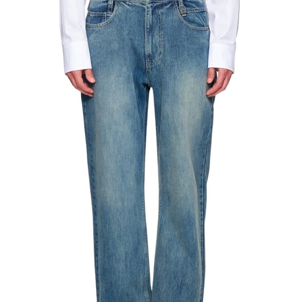 우영미 24FW 롱 스트레이트 데님 블루 48사이즈