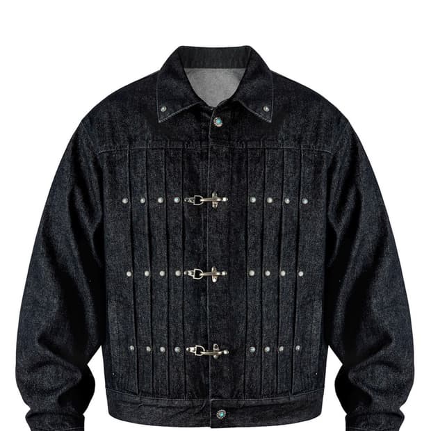 ANTIDOTE gemstone buckle denim jacket