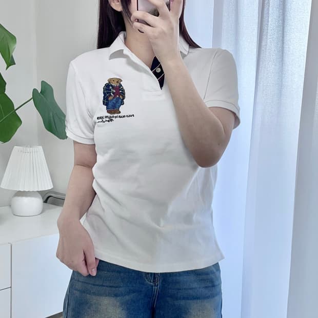 [정품] 폴로 베어 화이트 반팔카라티 [ S ]